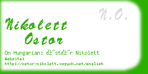 nikolett ostor business card